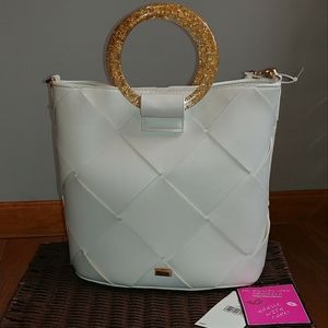 Very chic Betsey Johnson barrel tote